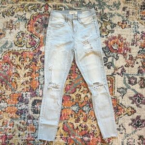 PacSun Light Blue Ripped Ankle Jeggings
